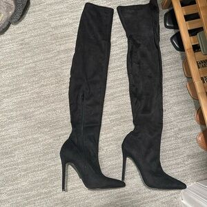 Black suede Thigh High boots